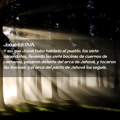 Picture 02 - Josué 6:8 RVA - Y así que Josué hubo hablado al pueblo, los - Bible Verse Picture
