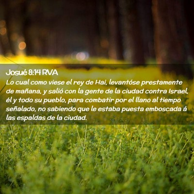 Picture 02 - Josué 8:14 RVA - Lo cual como viese el rey de Hai, levantóse - Bible Verse Picture