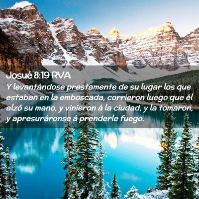 Picture 02 - Josué 8:19 RVA - Y levantándose prestamente de su lugar los que - Bible Verse Picture