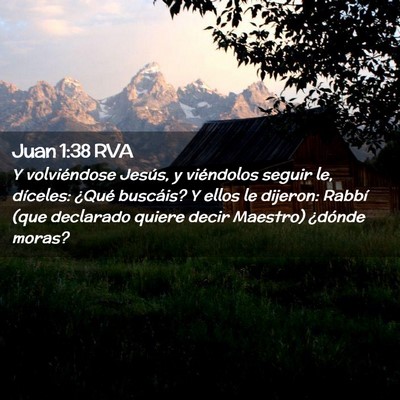 Picture 02 - Juan 1:38 RVA - Y volviéndose Jesús, y viéndolos seguir le, - Bible Verse Picture