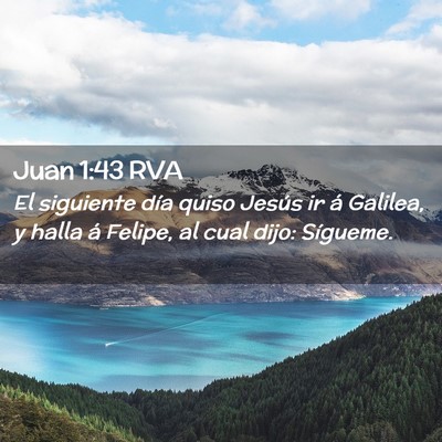 Picture 02 - Juan 1:43 RVA - El siguiente día quiso Jesús ir á Galilea, y - Bible Verse Picture