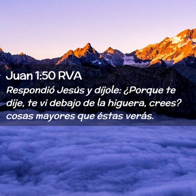 Picture 02 - Juan 1:50 RVA - Respondió Jesús y díjole: ¿Porque te dije, te - Bible Verse Picture