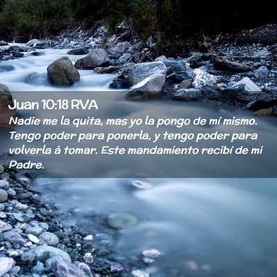 Picture 02 - Juan 10:18 RVA - Nadie me la quita, mas yo la pongo de mí mismo. - Bible Verse Picture