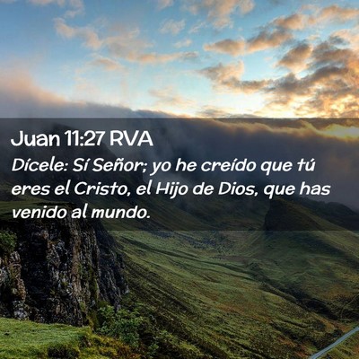 Picture 02 - Juan 11:27 RVA - Dícele: Sí Señor; yo he creído que tú eres - Bible Verse Picture