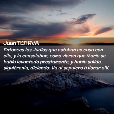Picture 02 - Juan 11:31 RVA - Entonces los Judíos que estaban en casa con - Bible Verse Picture