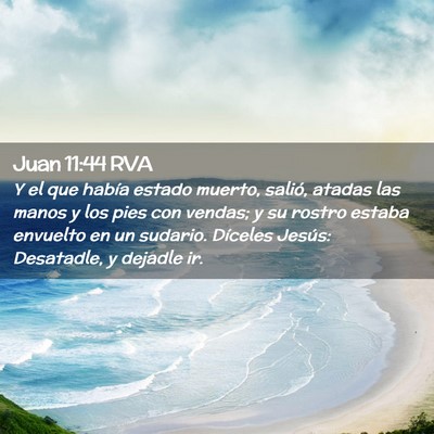 Picture 02 - Juan 11:44 RVA - Y el que había estado muerto, salió, atadas las - Bible Verse Picture