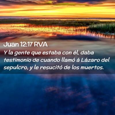 Picture 02 - Juan 12:17 RVA - Y la gente que estaba con él, daba testimonio de - Bible Verse Picture