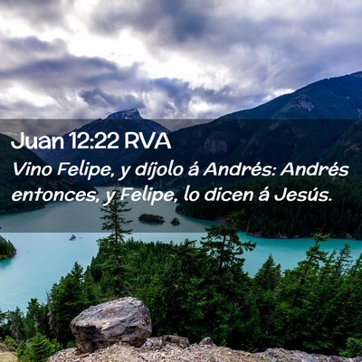 Picture 02 - Juan 12:22 RVA - Vino Felipe, y díjolo á Andrés: Andrés - Bible Verse Picture