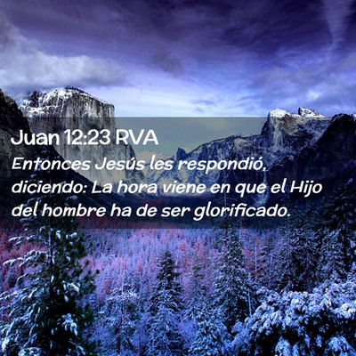 Picture 02 - Juan 12:23 RVA - Entonces Jesús les respondió, diciendo: La hora - Bible Verse Picture