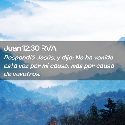 Picture 02 - Juan 12:30 RVA - Respondió Jesús, y dijo: No ha venido esta voz - Bible Verse Picture