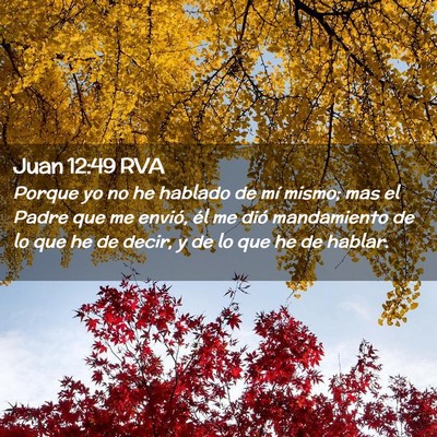 Picture 02 - Juan 12:49 RVA - Porque yo no he hablado de mí mismo; mas el - Bible Verse Picture