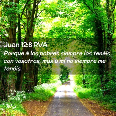 Picture 02 - Juan 12:8 RVA - Porque á los pobres siempre los tenéis con - Bible Verse Picture