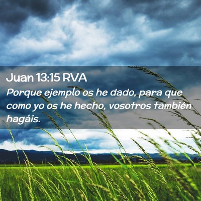 Picture 02 - Juan 13:15 RVA - Porque ejemplo os he dado, para que como yo os he - Bible Verse Picture