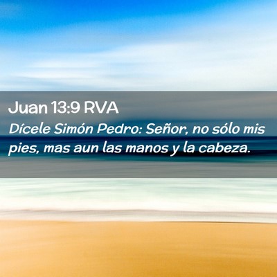 Picture 02 - Juan 13:9 RVA - Dícele Simón Pedro: Señor, no sólo mis pies, - Bible Verse Picture