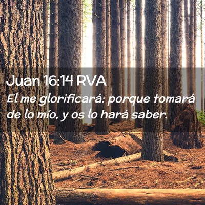 Picture 02 - Juan 16:14 RVA - El me glorificará: porque tomará de lo mío, y - Bible Verse Picture
