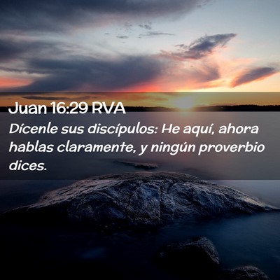 Picture 02 - Juan 16:29 RVA - Dícenle sus discípulos: He aquí, ahora hablas - Bible Verse Picture