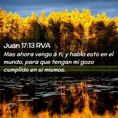 Picture 02 - Juan 17:13 RVA - Mas ahora vengo á ti; y hablo esto en el mundo, - Bible Verse Picture