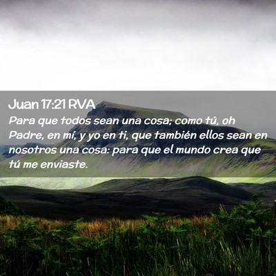 Picture 02 - Juan 17:21 RVA - Para que todos sean una cosa; como tú, oh Padre, - Bible Verse Picture