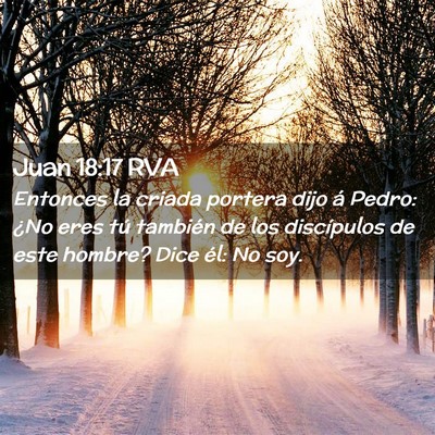 Picture 02 - Juan 18:17 RVA - Entonces la criada portera dijo á Pedro: ¿No - Bible Verse Picture