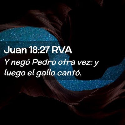 Picture 02 - Juan 18:27 RVA - Y negó Pedro otra vez: y luego el gallo - Bible Verse Picture