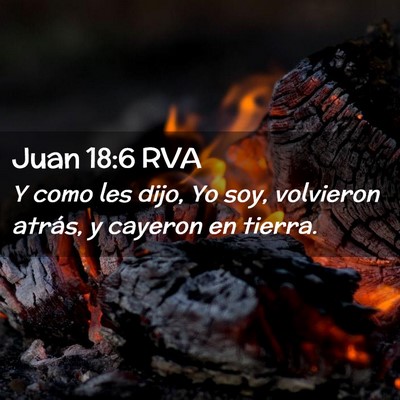 Picture 02 - Juan 18:6 RVA - Y como les dijo, Yo soy, volvieron atrás, y - Bible Verse Picture