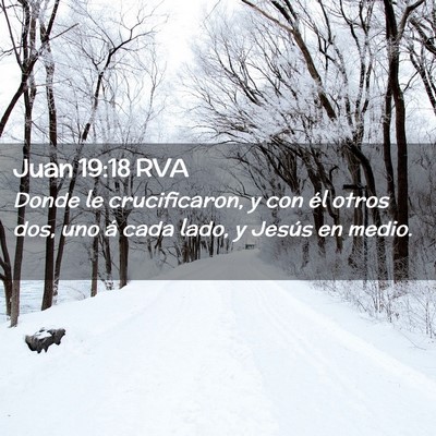 Picture 02 - Juan 19:18 RVA - Donde le crucificaron, y con él otros dos, uno - Bible Verse Picture