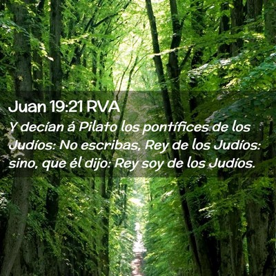 Picture 02 - Juan 19:21 RVA - Y decían á Pilato los pontífices de los - Bible Verse Picture