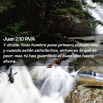 Picture 02 - Juan 2:10 RVA - Y dícele: Todo hombre pone primero el buen vino, - Bible Verse Picture