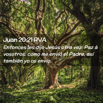 Picture 02 - Juan 20:21 RVA - Entonces les dijo Jesús otra vez: Paz á - Bible Verse Picture
