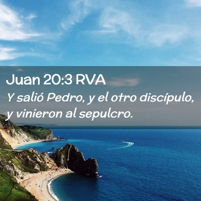 Picture 02 - Juan 20:3 RVA - Y salió Pedro, y el otro discípulo, y vinieron - Bible Verse Picture