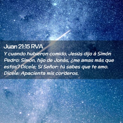 Picture 02 - Juan 21:15 RVA - Y cuando hubieron comido, Jesús dijo á Simón - Bible Verse Picture