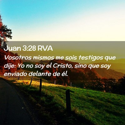 Picture 02 - Juan 3:28 RVA - Vosotros mismos me sois testigos que dije: Yo no - Bible Verse Picture