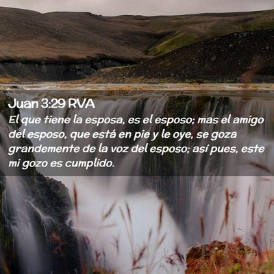 Picture 02 - Juan 3:29 RVA - El que tiene la esposa, es el esposo; mas el - Bible Verse Picture