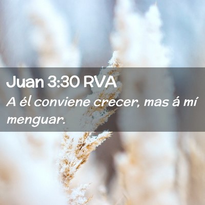 Picture 02 - Juan 3:30 RVA - A él conviene crecer, mas á mí - Bible Verse Picture