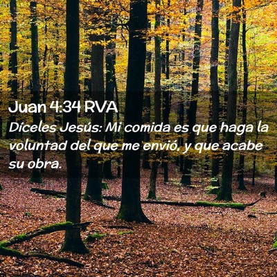 Picture 02 - Juan 4:34 RVA - Díceles Jesús: Mi comida es que haga la - Bible Verse Picture