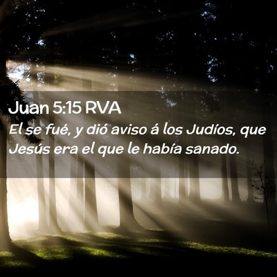 Picture 02 - Juan 5:15 RVA - El se fué, y dió aviso á los Judíos, que - Bible Verse Picture