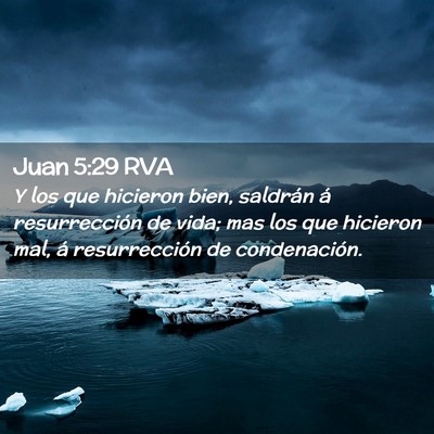 Picture 02 - Juan 5:29 RVA - Y los que hicieron bien, saldrán á - Bible Verse Picture