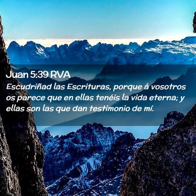 Picture 02 - Juan 5:39 RVA - Escudriñad las Escrituras, porque á vosotros os - Bible Verse Picture