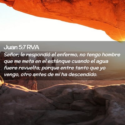Picture 02 - Juan 5:7 RVA - Señor, le respondió el enfermo, no tengo hombre - Bible Verse Picture