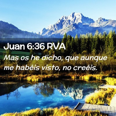 Picture 02 - Juan 6:36 RVA - Mas os he dicho, que aunque me habéis visto, no - Bible Verse Picture