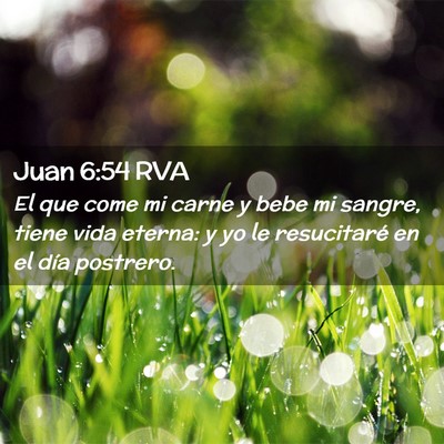 Picture 02 - Juan 6:54 RVA - El que come mi carne y bebe mi sangre, tiene vida - Bible Verse Picture