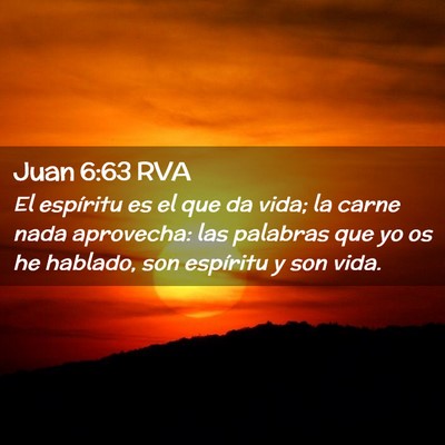 Picture 02 - Juan 6:63 RVA - El espíritu es el que da vida; la carne nada - Bible Verse Picture