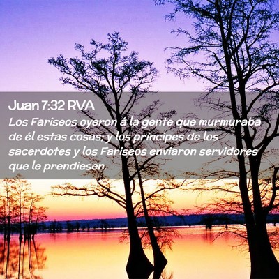 Picture 02 - Juan 7:32 RVA - Los Fariseos oyeron á la gente que murmuraba de - Bible Verse Picture