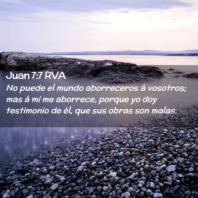 Picture 02 - Juan 7:7 RVA - No puede el mundo aborreceros á vosotros; mas á - Bible Verse Picture