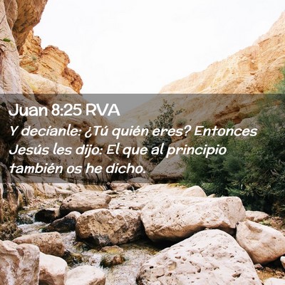 Picture 02 - Juan 8:25 RVA - Y decíanle: ¿Tú quién eres? Entonces Jesús - Bible Verse Picture