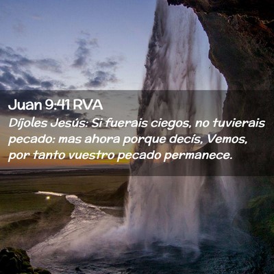 Picture 02 - Juan 9:41 RVA - Díjoles Jesús: Si fuerais ciegos, no tuvierais - Bible Verse Picture