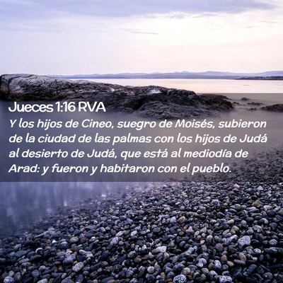 Picture 02 - Jueces 1:16 RVA - Y los hijos de Cineo, suegro de Moisés, subieron - Bible Verse Picture