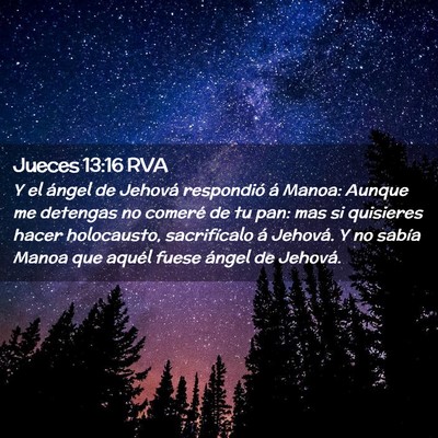 Picture 02 - Jueces 13:16 RVA - Y el ángel de Jehová respondió á Manoa: - Bible Verse Picture