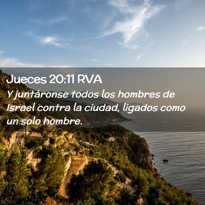 Picture 02 - Jueces 20:11 RVA - Y juntáronse todos los hombres de Israel contra - Bible Verse Picture