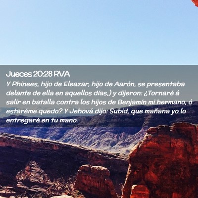 Picture 02 - Jueces 20:28 RVA - Y Phinees, hijo de Eleazar, hijo de Aarón, se - Bible Verse Picture